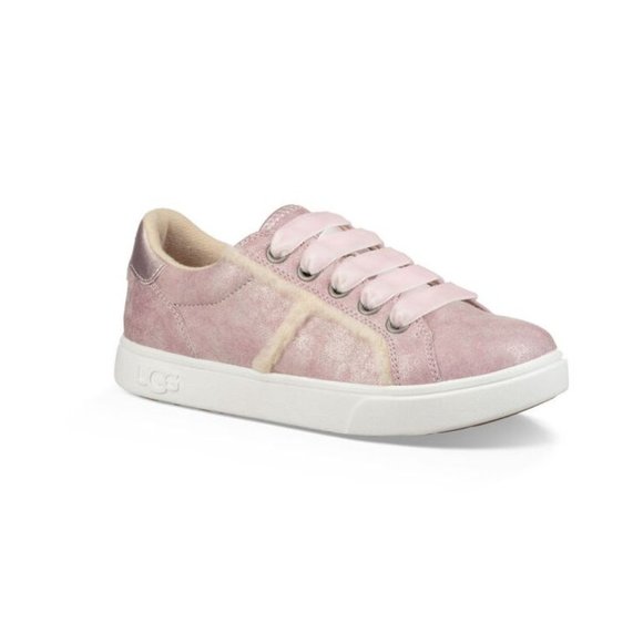 UGG Other - UGG Cameo Pink Metallic Faux Leather Alanna Trainer Shoes sz 5 Kid's Sneakers